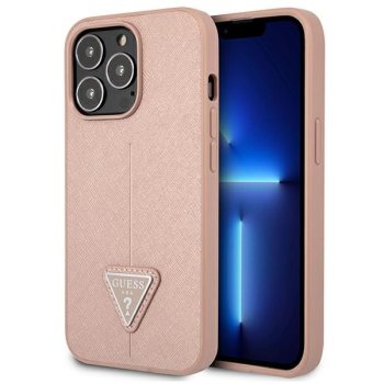 Guess Saffiano Triangle dėklas Apple iPhone 13 Pro / 13, Pink