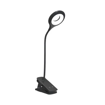 Belaidė LED skaitymo lempa su spaustuku Wozinsky WLBK-02, USB-C, juoda