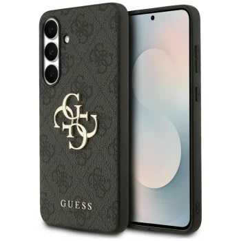 Guess Case for Samsung Galaxy S25 FE HC PU Leather 4G Metal Logo Black
