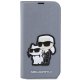 Karl Lagerfeld knygutės tipo dėklas iPhone 14 Pro, sidabrinis