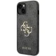 Guess 4G Big Metal Logo dėklas iPhone 15 Plus telefonui, pilkas
