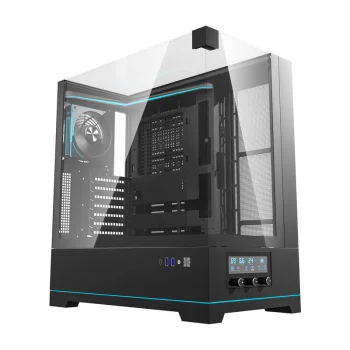 Kompiuterio korpusas Darkflash DY450 PRO su 1 ventiliatoriumi, juodas
