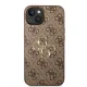 Guess dėklas iPhone 15 Plus telefonui 4G Big Metal Logo, rudas