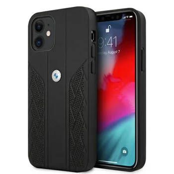 BMW iPhone 12 mini dėklas Curve Perforate, juodas