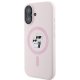 Karl Lagerfeld Silicone Karl&Choupette Heads MagSafe dėklas iPhone 16 Plus, rožinis