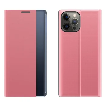 Sleep Case Bookcase Flip Case with Smart Window for iPhone 13 Pro, Pink