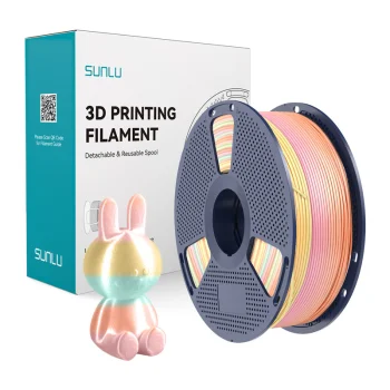 Sunlu PLA+ Silk 3D spausdintuvo plastikas 1.75 mm 1 kg, Rainbow 05