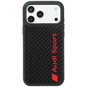 Audi R8 Carbon Fiber MagSafe dėklas iPhone 18 Pro Max / 17 Pro Max, juodas