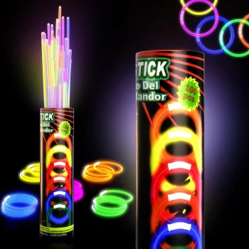 Šviečiančios fluorescencinės apyrankės su jungtimis, 100 vnt.