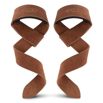 4FIZJO odiniai traukos diržai Deadlift Straps, rudi