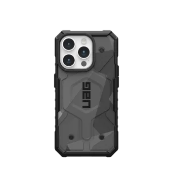 UAG Pathfinder dėklas iPhone 15 Pro telefonui, pilkas kamufliažinis