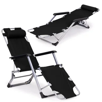 MultiGarden 2-in-1 Folding Garden and Beach Lounger, Black