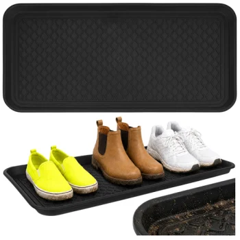Ruhhy XXL Shoe Drip Tray with Raised Edges, Black