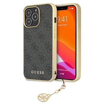 Guess 4G Charms dėklas, skirtas iPhone 13 Pro Max, pilkas