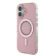 Guess dėklas iPhone 16 telefonui IML Rhinestones MagSafe, rožinis