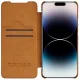 Nillkin Qin Leather Pro Case iPhone 14 Pro Max Camera Cover Holster Cover Flip Case Brown