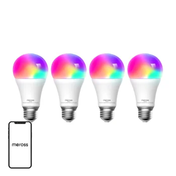 Išmaniosios LED lemputės Meross MSL120 E27, Apple HomeKit, RGBWW, 4 vnt.