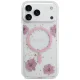 Guess Resin Flowers Glitter MagSafe dėklas iPhone 17 Pro Max, rožinis