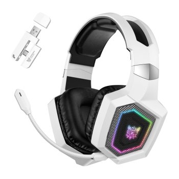 Belaidės žaidimų ausinės ONIKUMA GT806, baltos su RGB