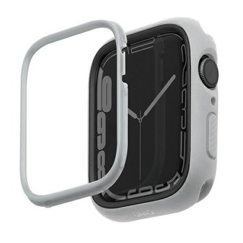 Apple Watch Series 4 / 5 / 6 / 7 / 8 / SE 44 / 45 mm Uniq Etui Moduo Cover Case, Chalk-Grey