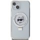 Karl Lagerfeld dėklas iPhone 15 Plus telefonui su Ringstand MagSafe, baltas
