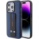 BMW dėklas iPhone 15 Pro telefonui M Grip Stand Bicolor, tamsiai mėlynas