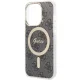 Guess IML 4G Gold Stripe dėklas iPhone 15 Pro telefonui, juodas