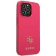 Guess Saffiano 4G Small Metal Logo dėklas iPhone 13 / 13 Pro, rožinis