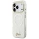 Guess IML Shell Script Metal MagSafe Dėklas iPhone 17 Pro Max, Baltas