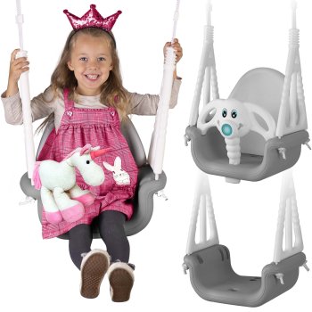 Ricokids 3-in-1 vaikiškos sūpynės (6 mėn. – 7 m.), pilkos ir baltos