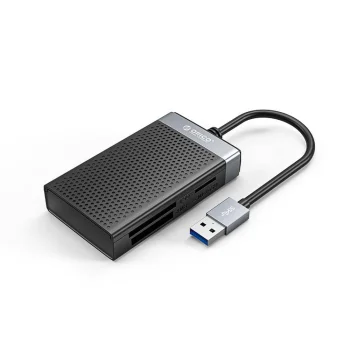 Atminties kortelių skaitytuvas Orico CL4D-A3 USB-A 3.0 SD microSD CF MS, juodas / sidabrinis