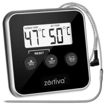 Virtuvinis termometras su zondu Zortiva, LCD ekranas, laikmatis, -20 iki 250°C