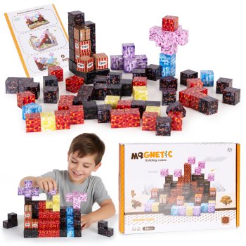 Multistore Magnetic Building Blocks for Kids, 86 Pieces