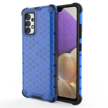 Smūgiams atsparus dėklas Samsung Galaxy A03s su korio raštu, mėlynas