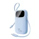Baseus EnerFill FC31 20000mAh 45W Power Bank with Display with USB-C and Lightning Cables - Blue