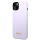 Guess Silicone Vintage Gold Logo dėklas iPhone 14 Plus / 15 Plus 6.7\", violetinis