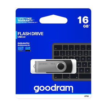 USB atmintinė Goodram Twister 16GB USB 2.0, juoda