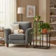 Plant Stand 2-Tier Metal Flower Pot Holder Rack Industrial Loft Style ModernHome ME-ATS13