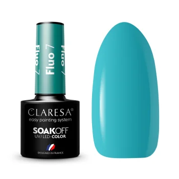 Claresa Fluo 7 Gel Polish, Neon Blue, 5g