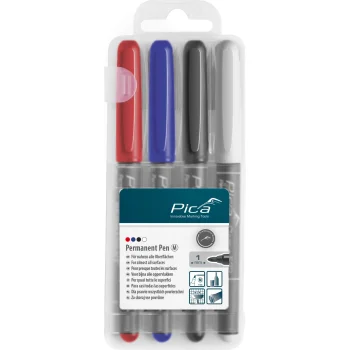 Pica Permanent-Pen permanentinių žymeklių rinkinys 1.0 mm, 4 vnt.