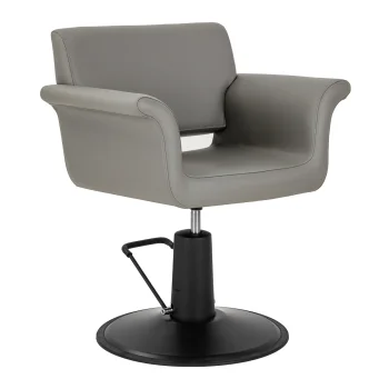 Hairdressing Chair Gabbiano Lucca Grey with Black Base