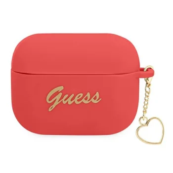 Guess AirPods Pro dėklas Charm Heart Collection, raudonas