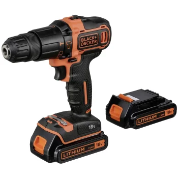 Akumuliatorinis smūginis gręžtuvas-suktuvas Black & Decker BDCHD18KB-QW, 18V, 2x 1,5Ah