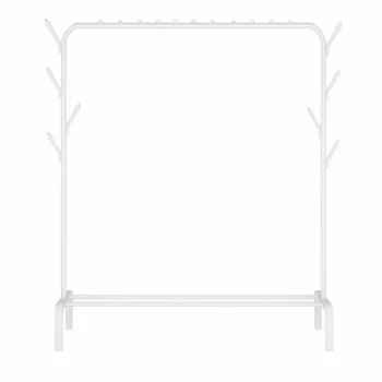 White Clothes Rack with Shoe Shelf