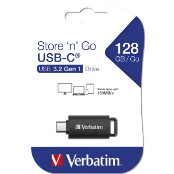 Verbatim Store 'n' Go 128 GB USB-C atmintinė su įtraukiama jungtimi