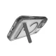 ZAGG Santa Cruz Snap KS MagSafe dėklas su stovu iPhone 17 Pro Max, skaidrus/juodas