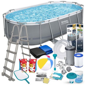 Bestway 56620 Power Steel karkasinis baseinas 427x250x100 cm, 18 dalių rinkinys