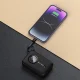 Išorinė baterija Dudao K14 10000 mAh su USB-C ir Lightning laidais, juoda