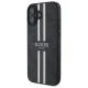 Guess dėklas iPhone 16 telefonui 4G Printed Stripes MagSafe, juodas