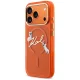 Karl Lagerfeld IML Choupettes MagSafe dėklas iPhone 17 Pro telefonui, oranžinis